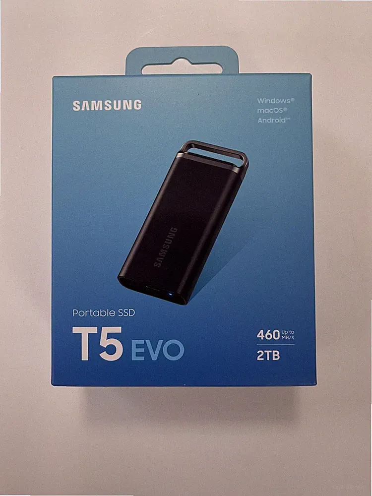 New Samsung T5 EVO USB 3.2 Gen 1 Portable External SSD Black MU-PH2T0S/AM