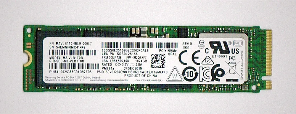 Samsung 1 TB SSD PN MZVLB1T0HBLR-000L7 Internal Solid State Hard Drive for Dell