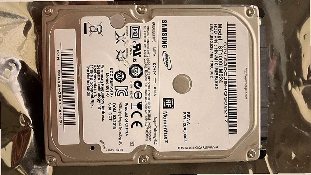 Samsung 1TB,Internal,5400 RPM,2.5 inch (ST1000LM024) Hard Drive