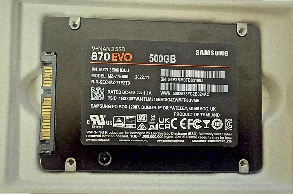 Samsung 870 EVO 500GB 2.5" SATA III Internal SSD MZ-77E500B drive Solid state