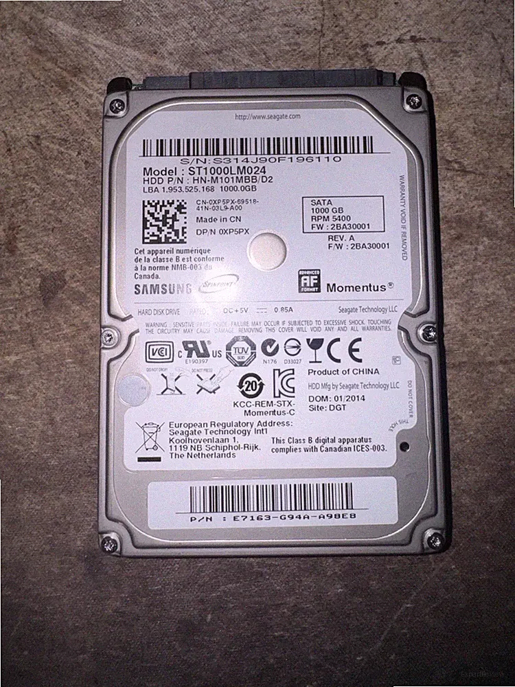 Samsung / Seagate 1TB 5400RPM 2.5" SATA Hard Drive ST1000LM024