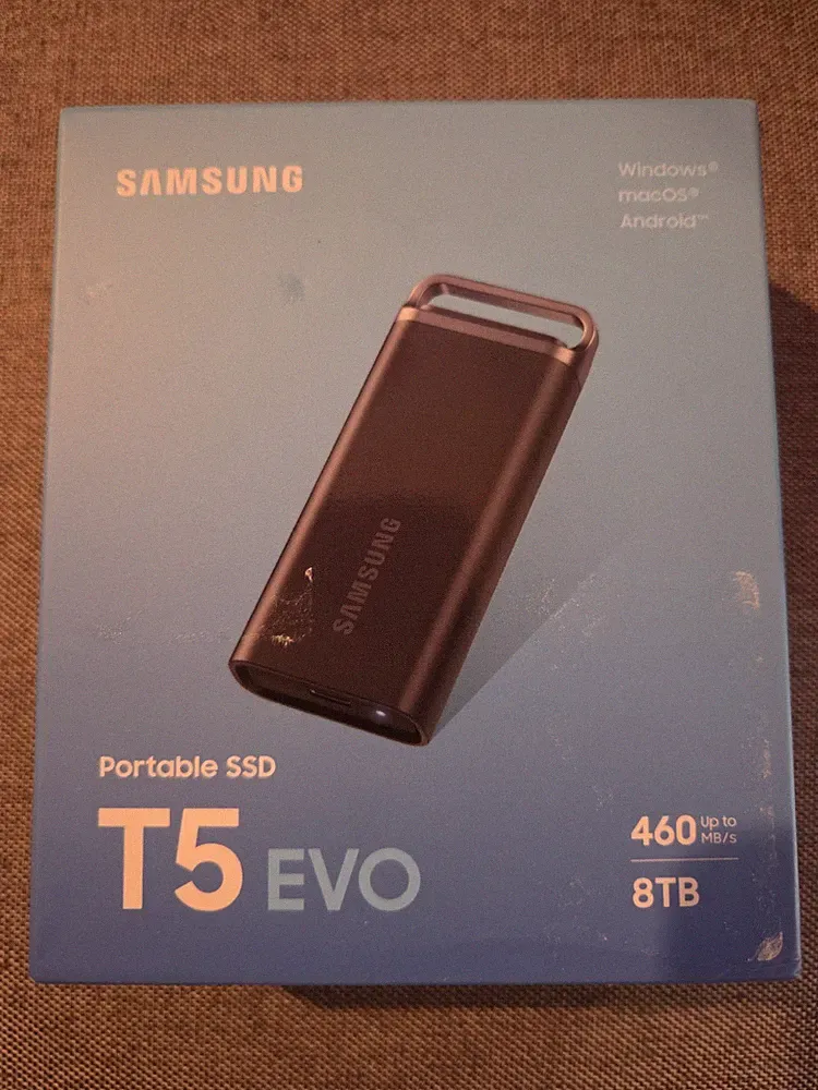 Samsung T5 EVO 8TB Portable External SSD Black, MU-PH8T0S