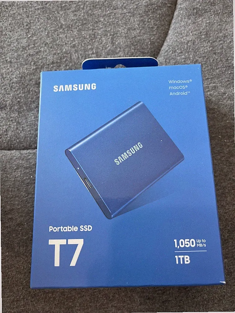SAMSUNG T7 Portable SSD 1TB Indigo Blue USB 3.2 Gen2 External MU-PC1T0H/AM - NEW